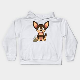 Funny small dog smells stinky poo poo Kids Hoodie